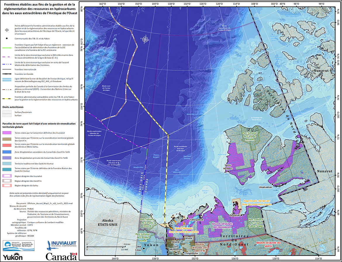 Frontières administratives pour la gestion et la réglementation des ressources pétrolières et gazières de la zone extracôtière de l’Arctique de l’Ouest