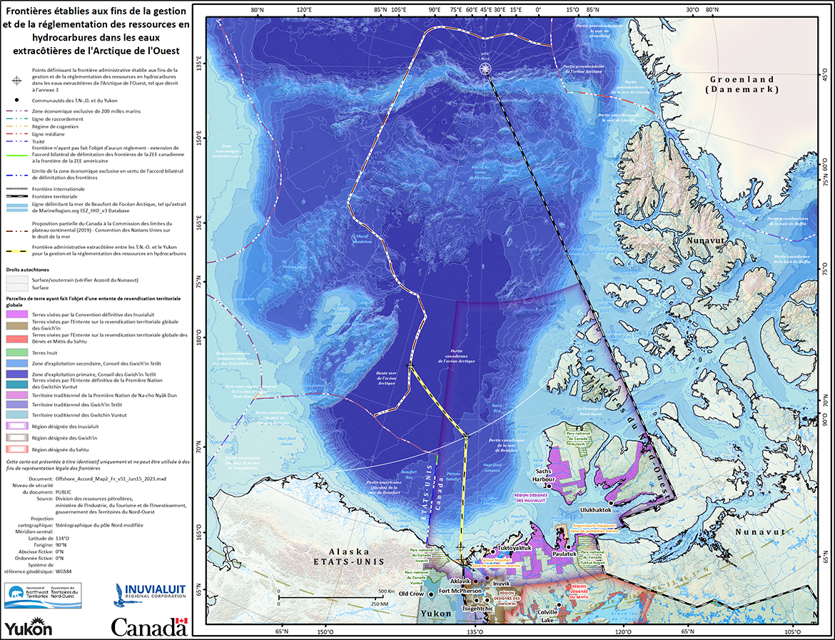Frontières administratives pour la gestion et la réglementation des ressources pétrolières et gazières de la zone extracôtière de l’Arctique de l’Ouest