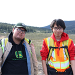 Revegetation workers Jesse Shorty and Aiden Smith.