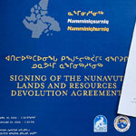 Invitation to the community of Iqaluit to the Nunavut Devolution signing ceremony.
