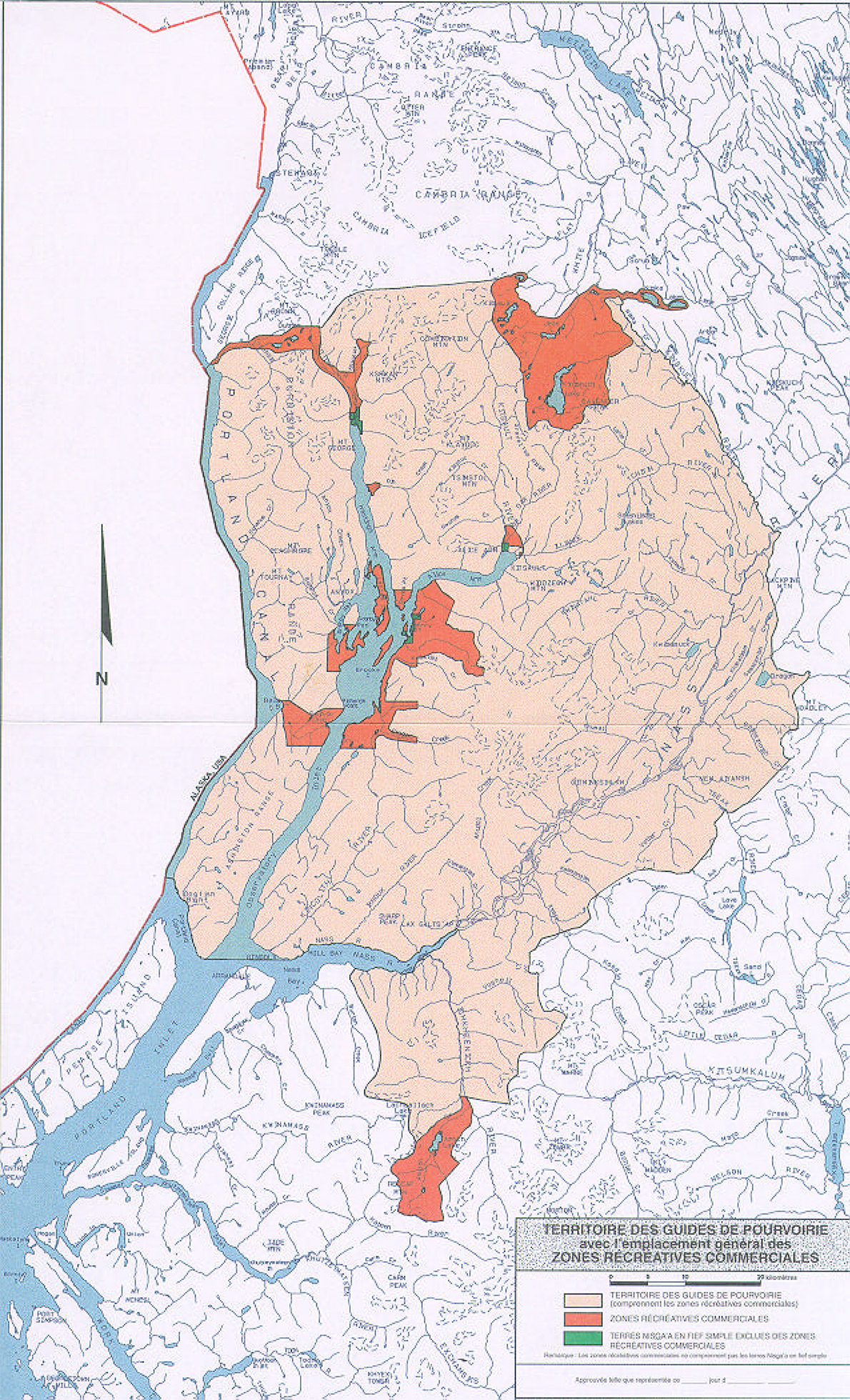 Carte de la région des guides de pourvoirie